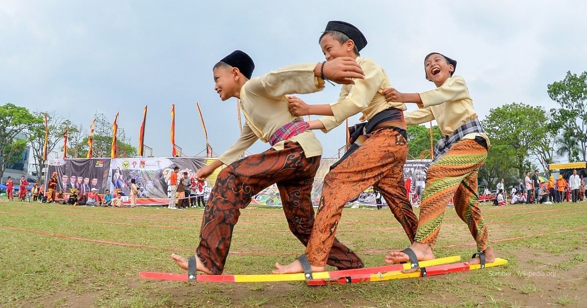 Ilustrasi olahraga tradisional (foto : Gamelab.id)