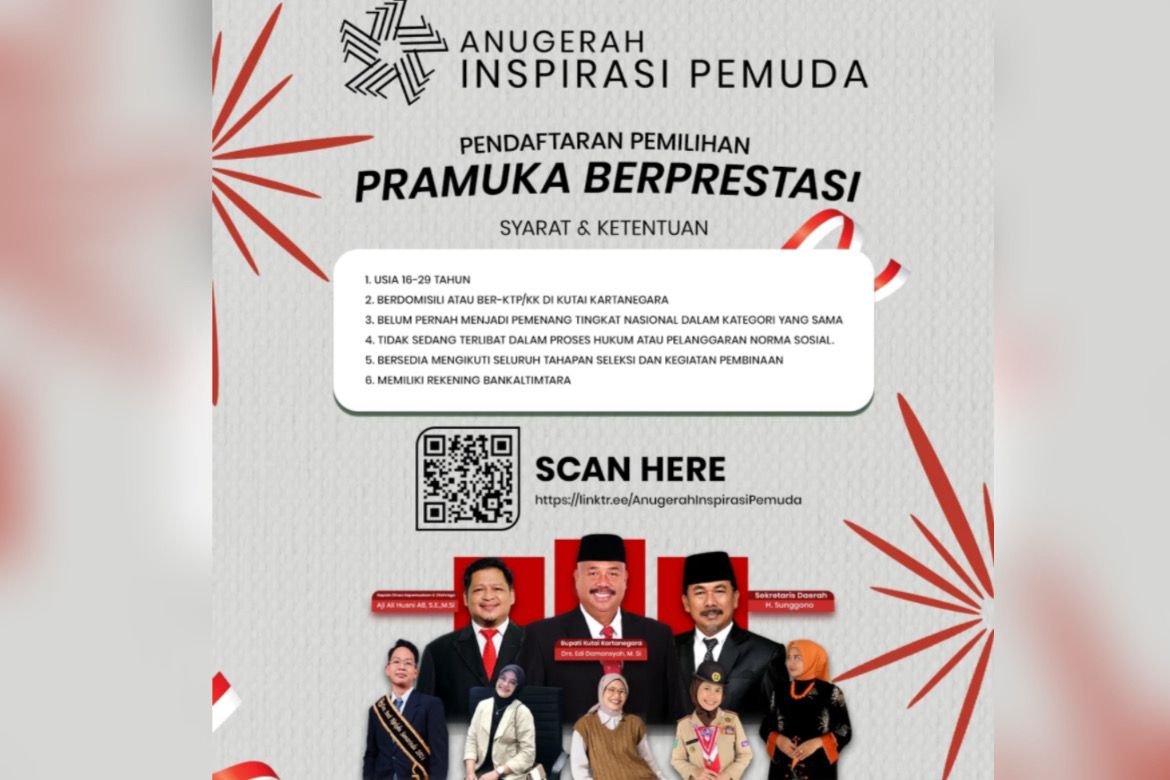 Pamflet pemilihan pramuka berprestasi. (Dispora Kukar)