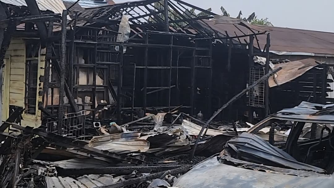 Kondisi terkini lokasi kebakaran di Loa Ipuh, Tenggarong.